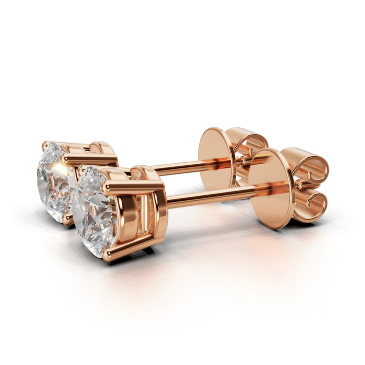 lab-grown round diamond stud earrings platinum