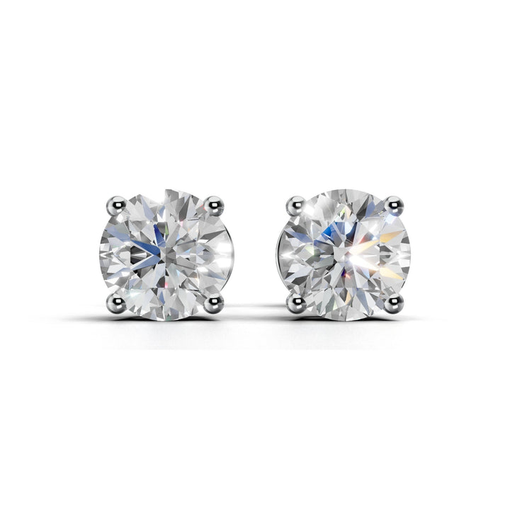 lab-grown round diamond stud earrings white gold