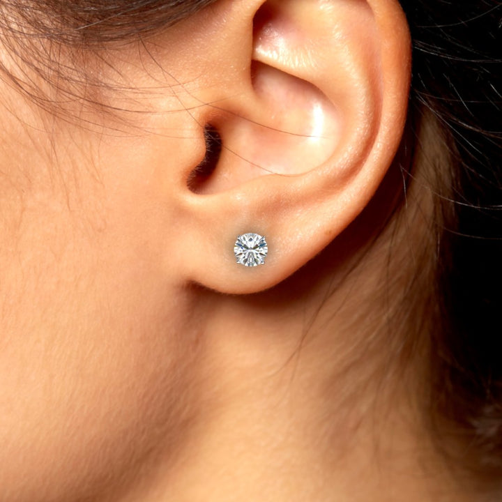 2 Carat Lab Grown Diamond Double Gallery Studs in Gold or Platinum