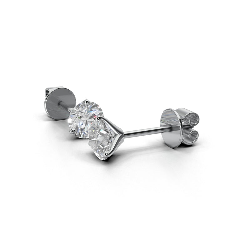 round lab-grown diamond stud earrings white gold