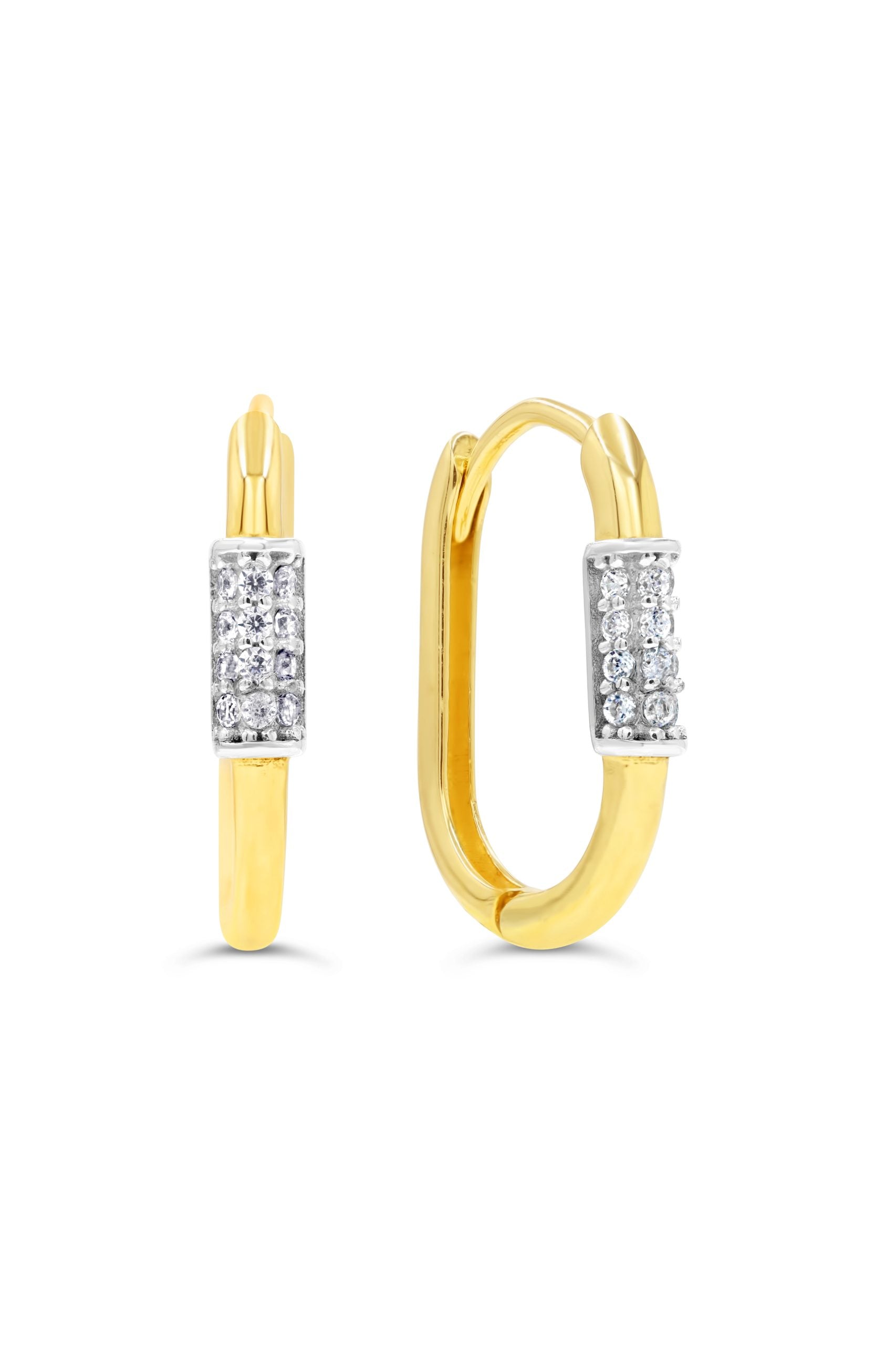Elegant 10K Yellow Gold Cubic Zirconia Hoop Earrings | RUDIX JEWELLERY