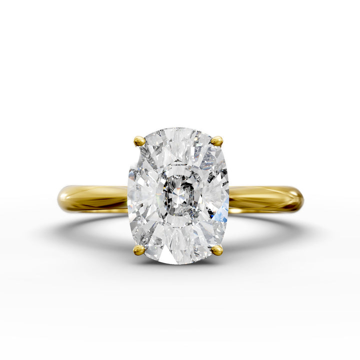 2.03 Carat Radiant Lab Diamond Engagement Ring with Hidden Halo