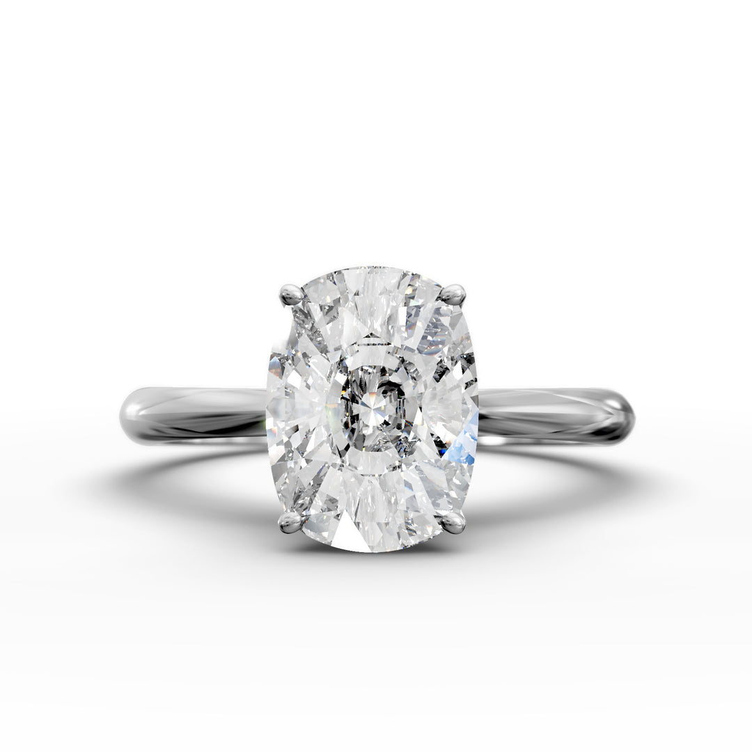 2.03 Carat Radiant Lab Diamond Engagement Ring with Hidden Halo