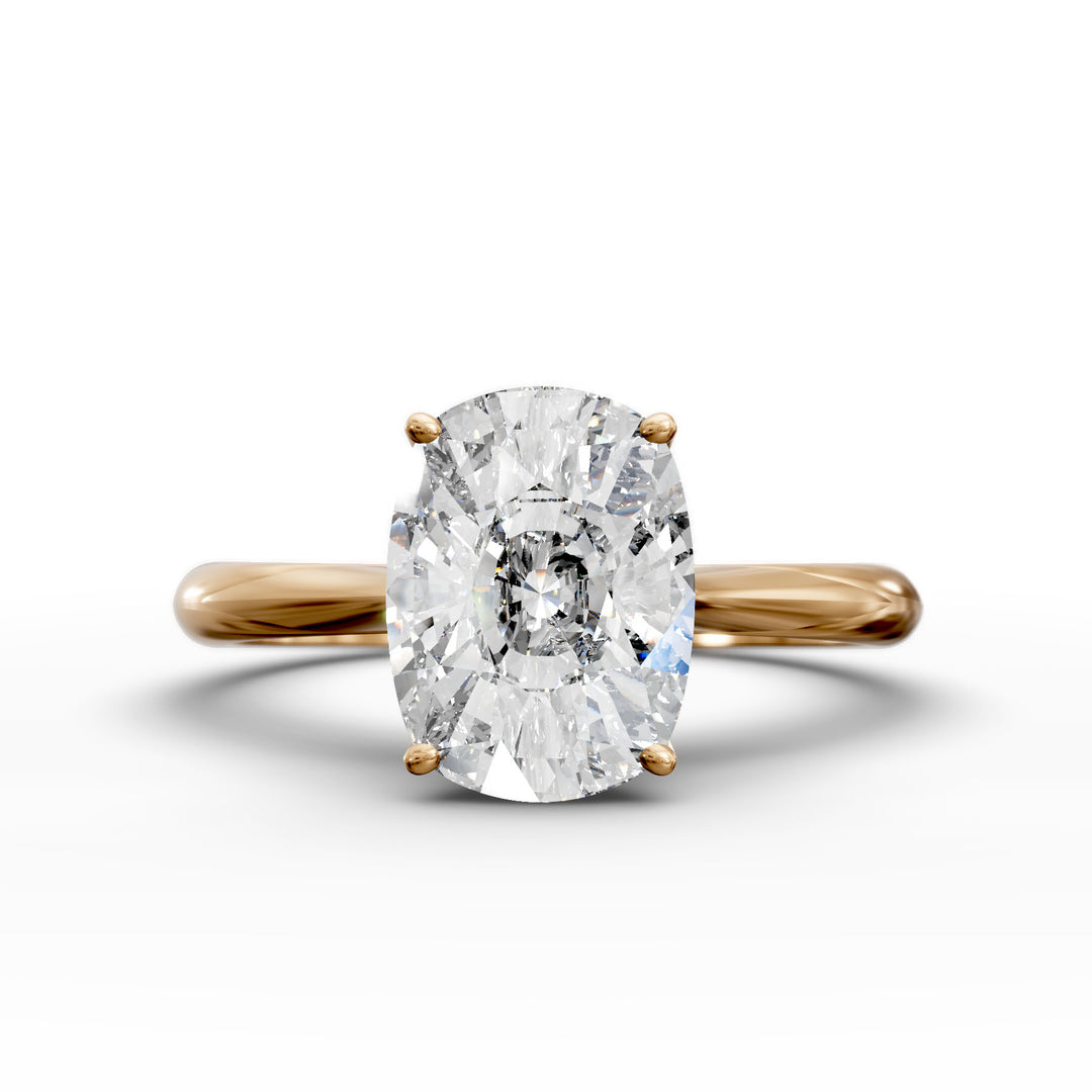 2.03 Carat Radiant Lab Diamond Engagement Ring with Hidden Halo