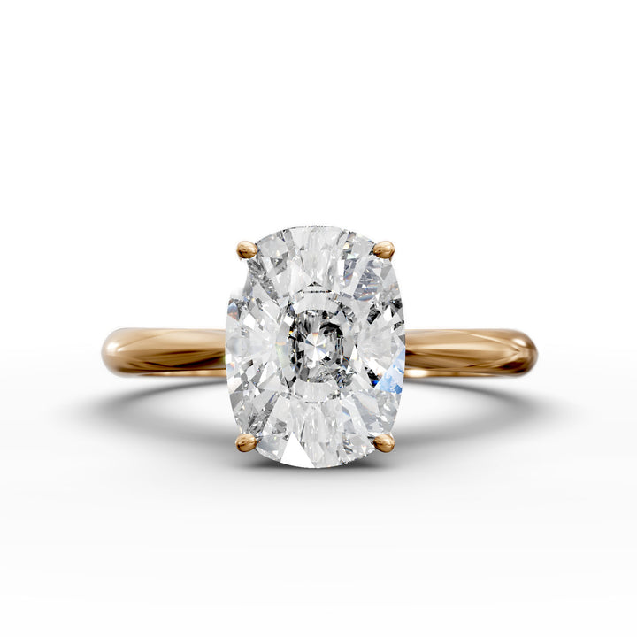 2.03 Carat Radiant Lab Diamond Engagement Ring with Hidden Halo