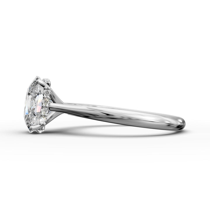 2.03 Carat Radiant Lab Diamond Engagement Ring with Hidden Halo