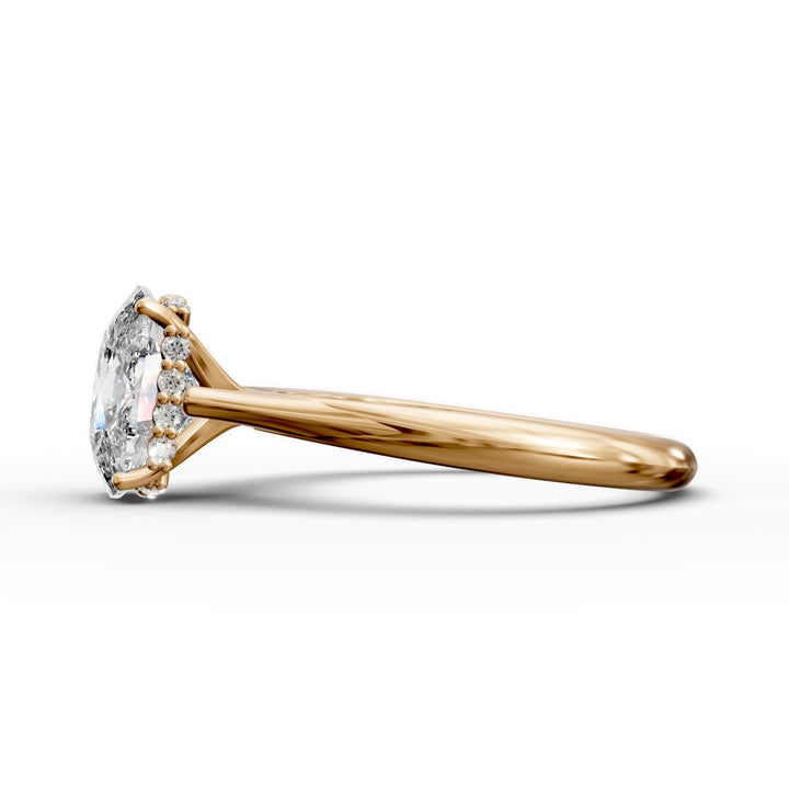 2.03 Carat Radiant Lab Diamond Engagement Ring with Hidden Halo