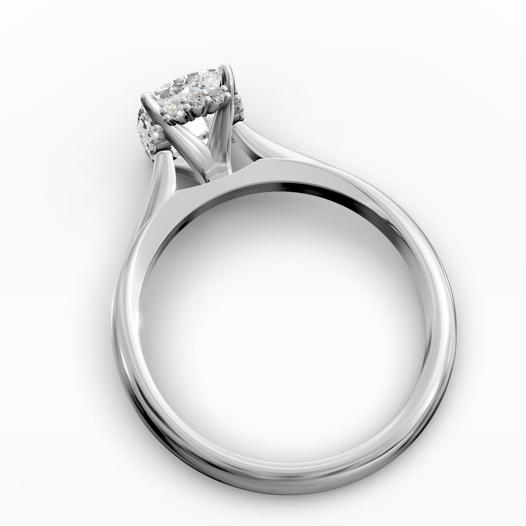 2.03 Carat Radiant Lab Diamond Engagement Ring with Hidden Halo
