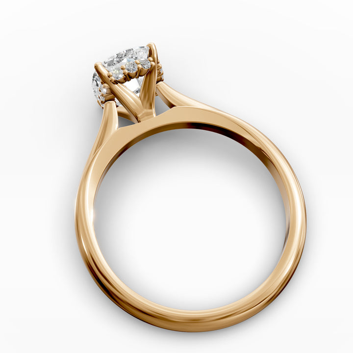 2.03 Carat Radiant Lab Diamond Engagement Ring with Hidden Halo