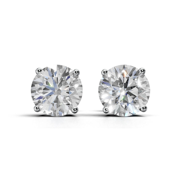 lab-grown round diamond stud earrings white gold