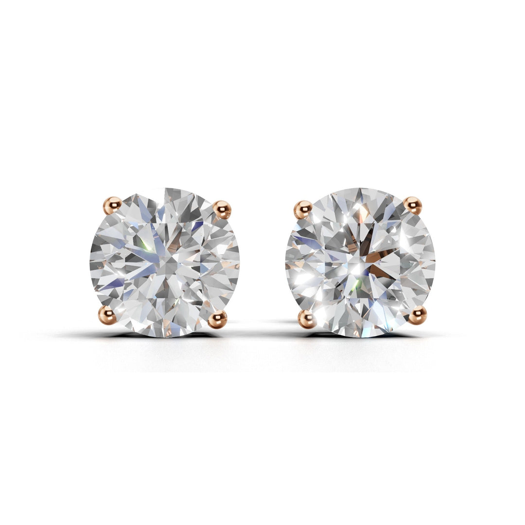 round lab-grown diamond stud earrings platinum