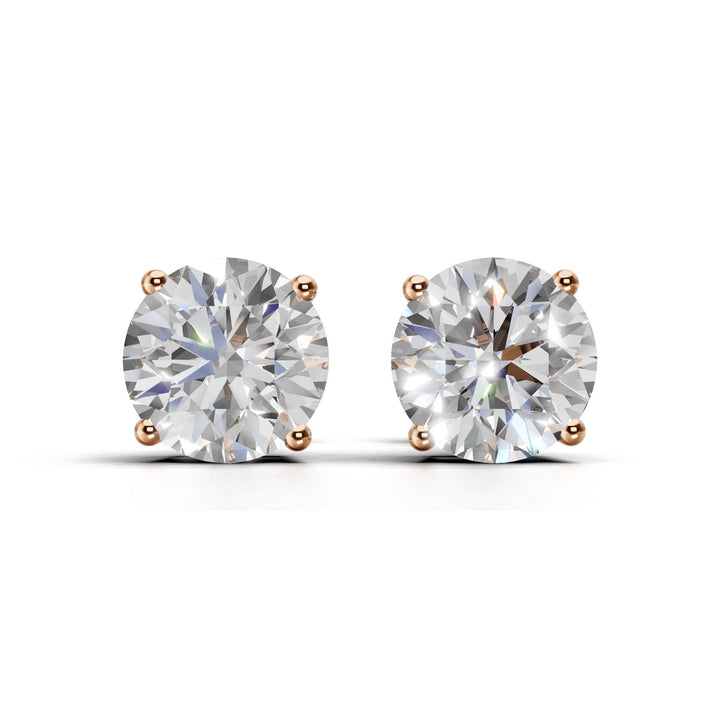 round lab-grown diamond stud earrings platinum