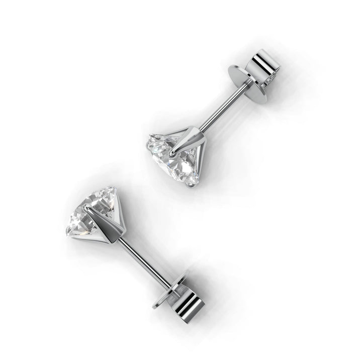 round lab-grown diamond stud earrings 18k white gold