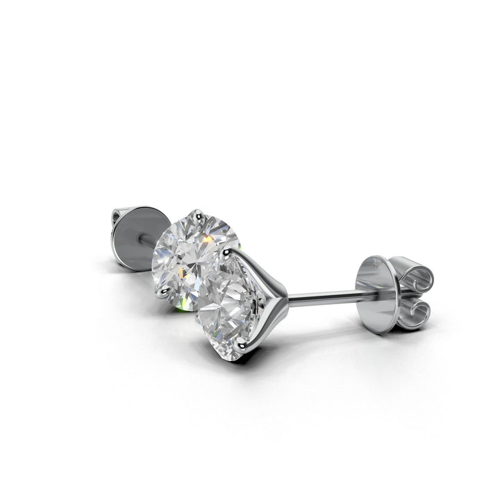 round lab-grown diamond stud earrings 18k white gold