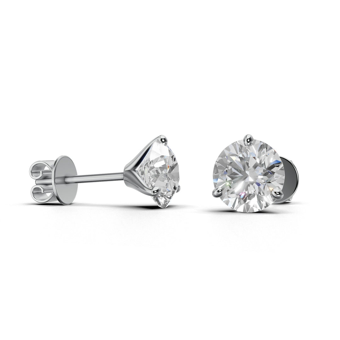 round lab-grown diamond stud earrings 18k white gold