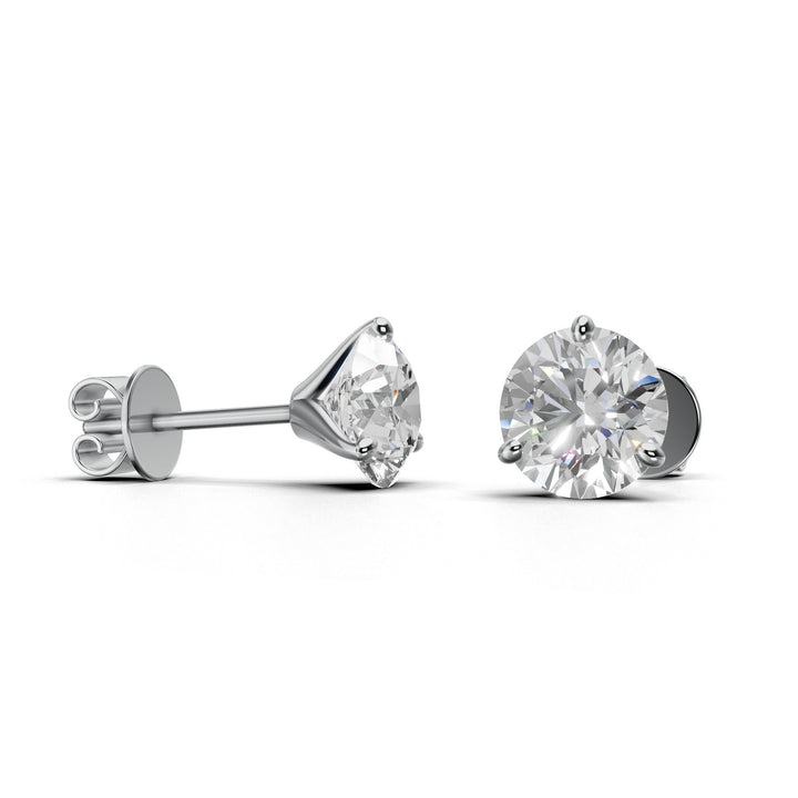 round lab-grown diamond stud earrings 18k white gold