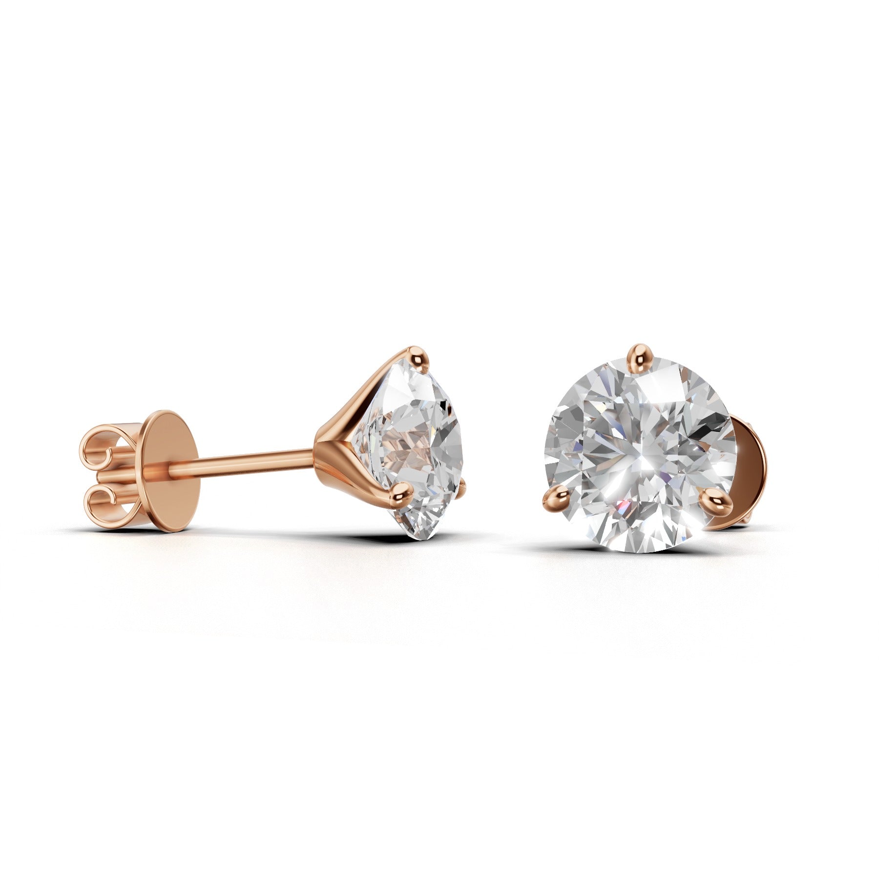 Carat Lab-Grown Diamond Martini Stud Earrings VVS2 D Color