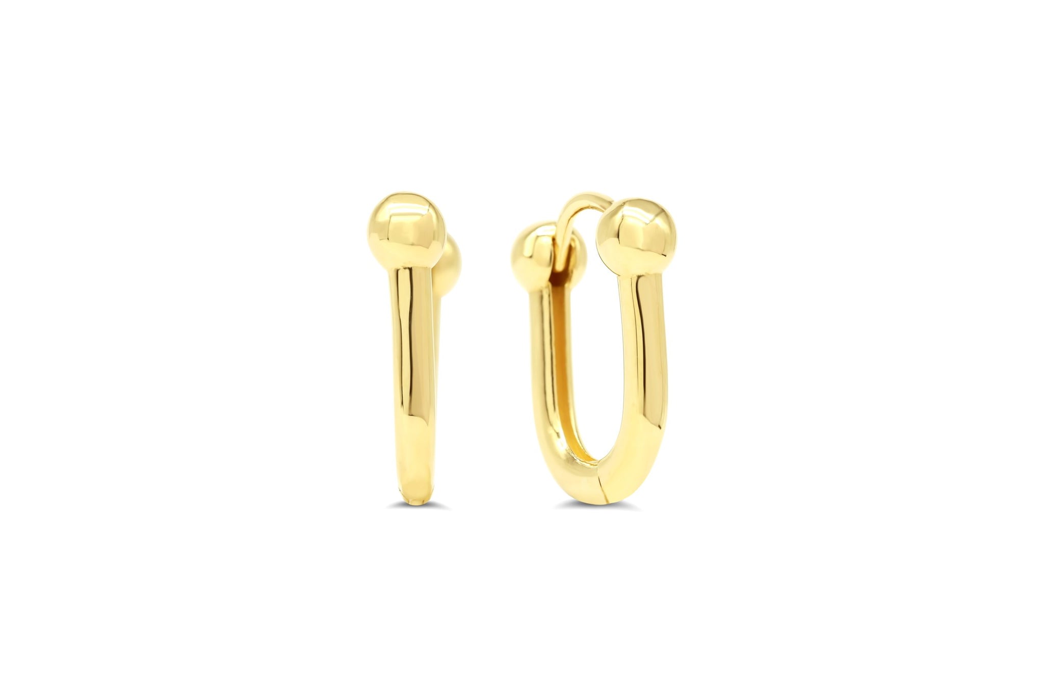 Elegant 10K Yellow Gold Ball Tip Hoop Earrings | RUDIX JEWELLERY