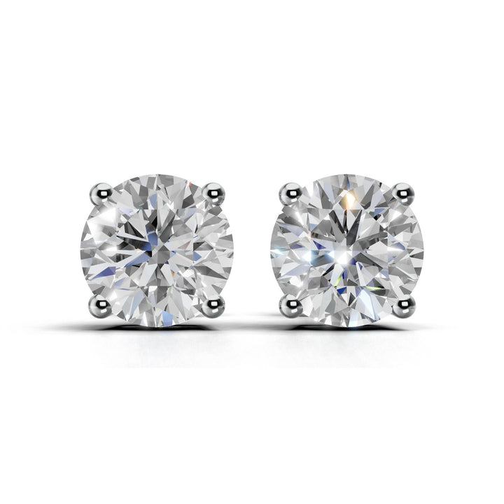 round lab-grown diamond stud earrings white gold