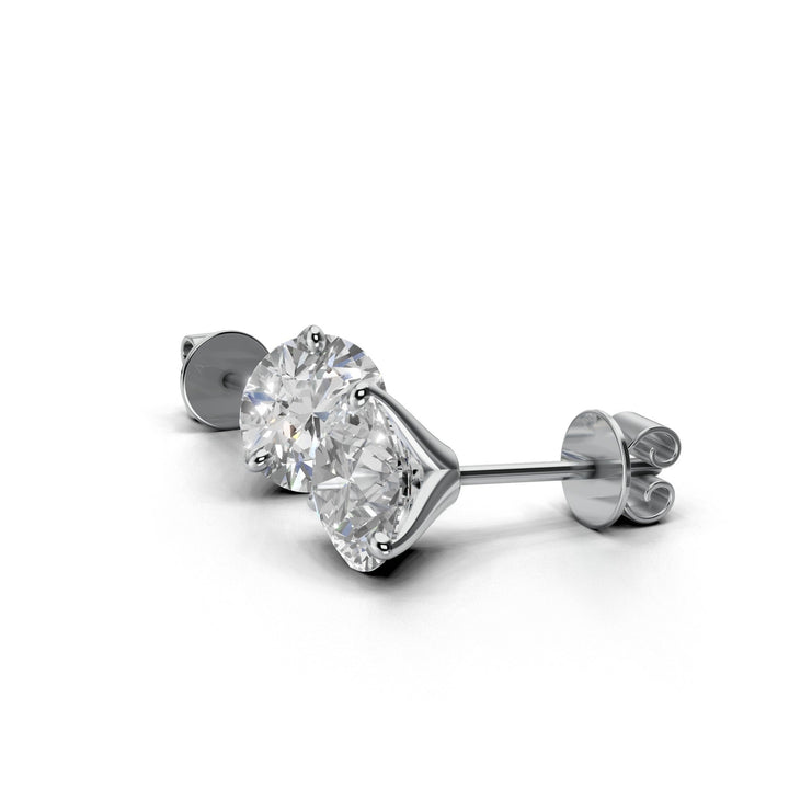 round lab-grown diamond stud earrings in white gold