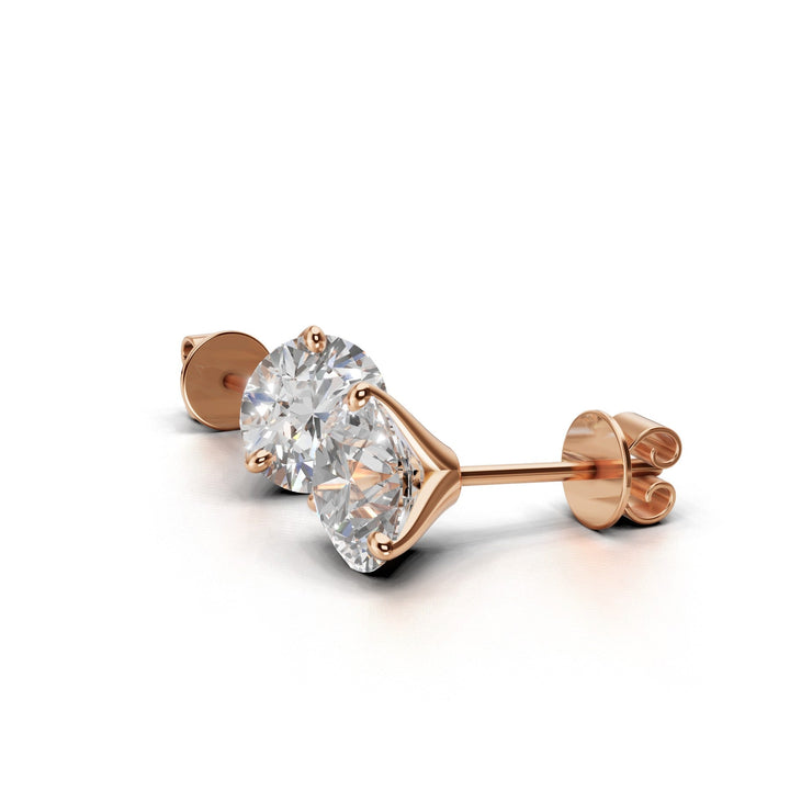 round lab-grown diamond stud earrings platinum