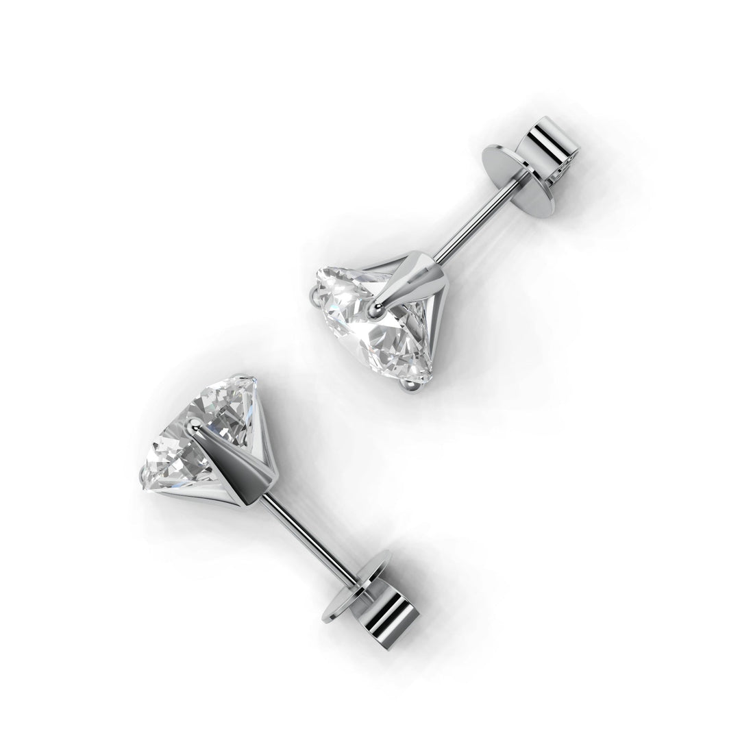 round lab-grown diamond stud earrings 18k white gold