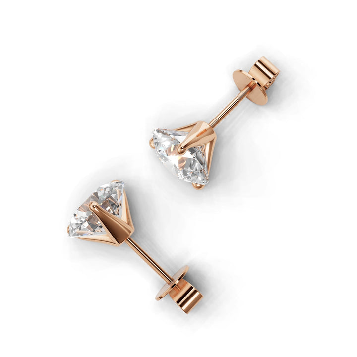 round lab-grown diamond stud earrings platinum
