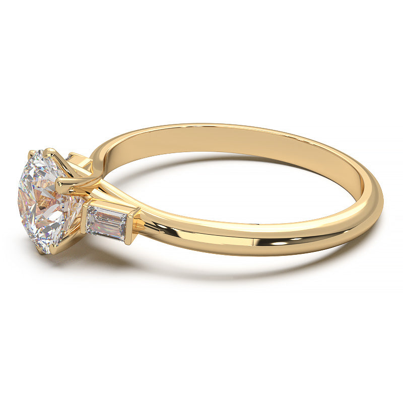 Elegant 1.3 Carat Round Lab Grown Diamond Three Stone Engagement Ring