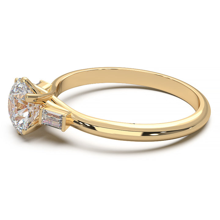 Elegant 1.3 Carat Round Lab Grown Diamond Three Stone Engagement Ring