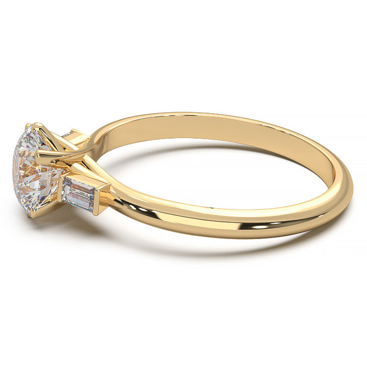 Elegant 1.3 Carat Round Lab Grown Diamond Three Stone Engagement Ring