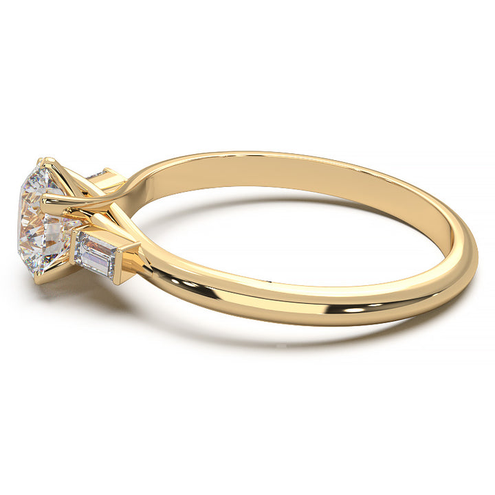 Elegant 1.3 Carat Round Lab Grown Diamond Three Stone Engagement Ring