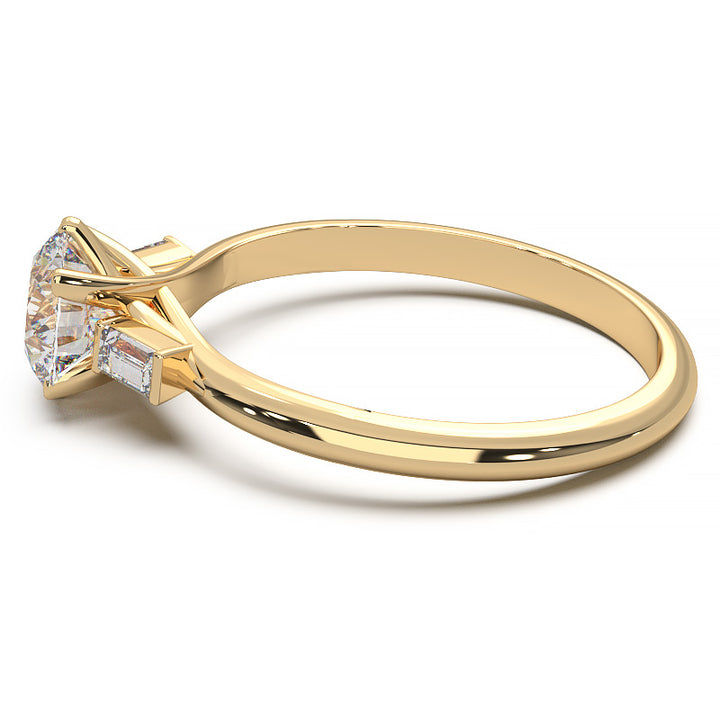 Elegant 1.3 Carat Round Lab Grown Diamond Three Stone Engagement Ring
