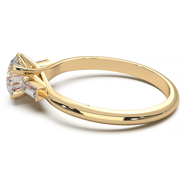 Elegant 1.3 Carat Round Lab Grown Diamond Three Stone Engagement Ring