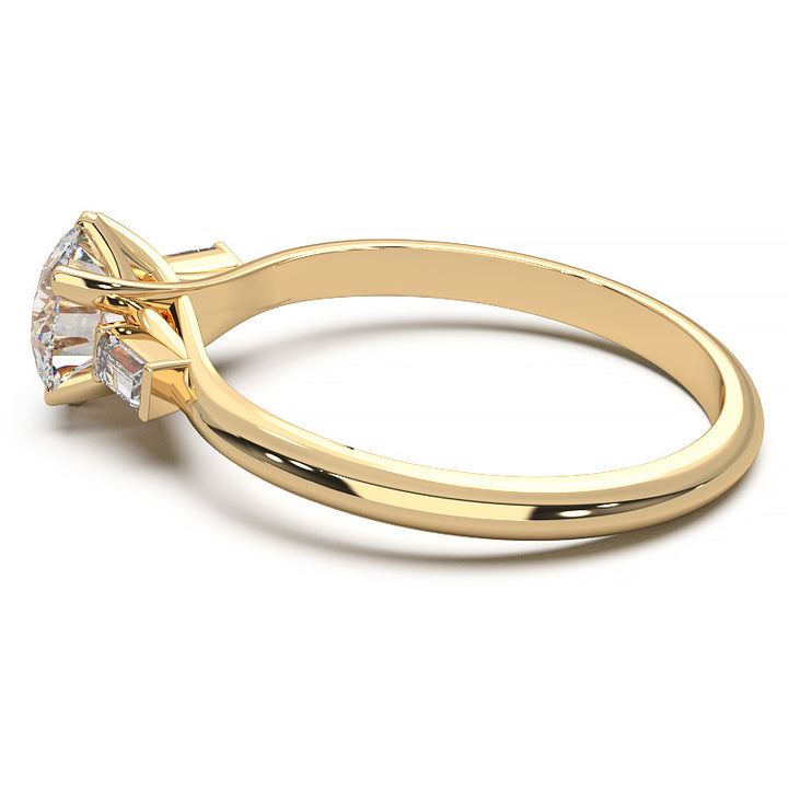 Elegant 1.3 Carat Round Lab Grown Diamond Three Stone Engagement Ring