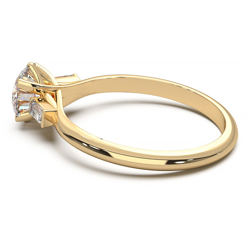 Elegant 1.3 Carat Round Lab Grown Diamond Three Stone Engagement Ring