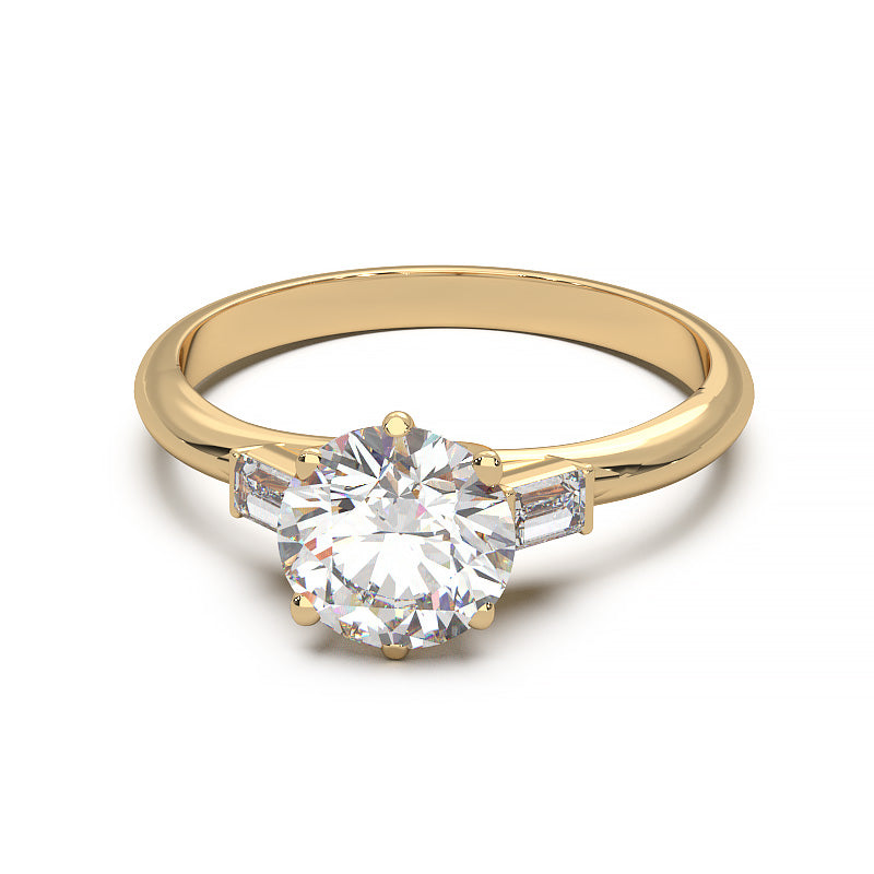 Elegant 1.3 Carat Round Lab Grown Diamond Three Stone Engagement Ring