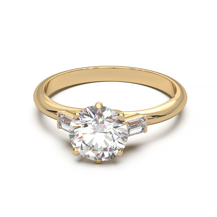 Elegant 1.3 Carat Round Lab Grown Diamond Three Stone Engagement Ring