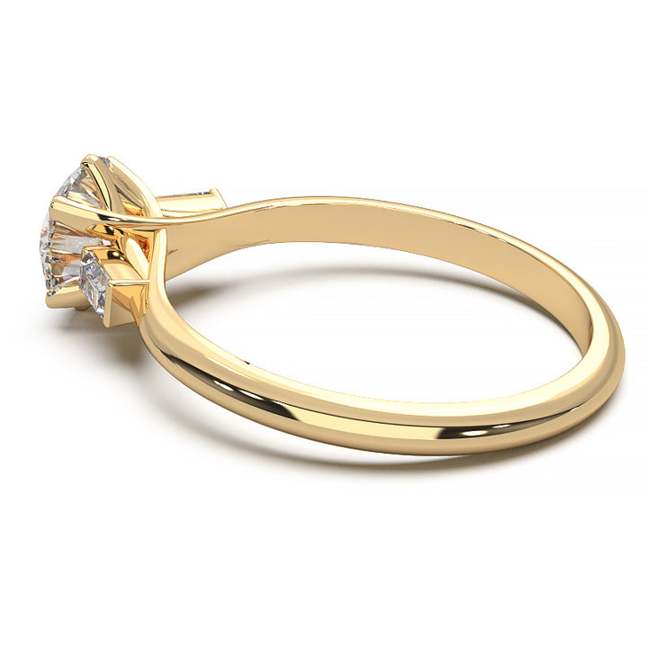 Elegant 1.3 Carat Round Lab Grown Diamond Three Stone Engagement Ring