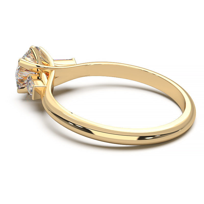 Elegant 1.3 Carat Round Lab Grown Diamond Three Stone Engagement Ring