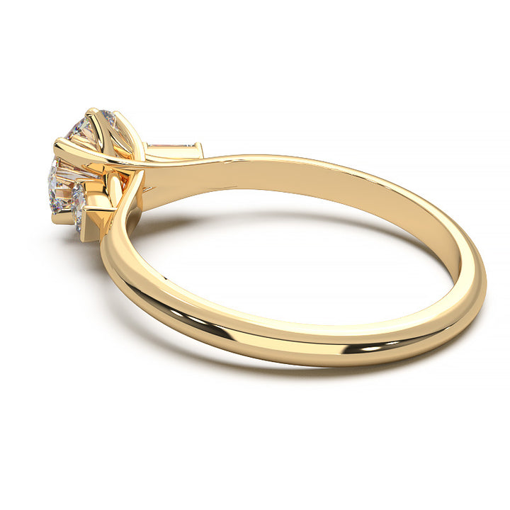 Elegant 1.3 Carat Round Lab Grown Diamond Three Stone Engagement Ring