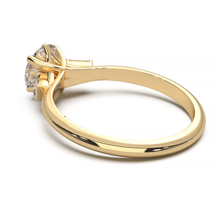 Elegant 1.3 Carat Round Lab Grown Diamond Three Stone Engagement Ring