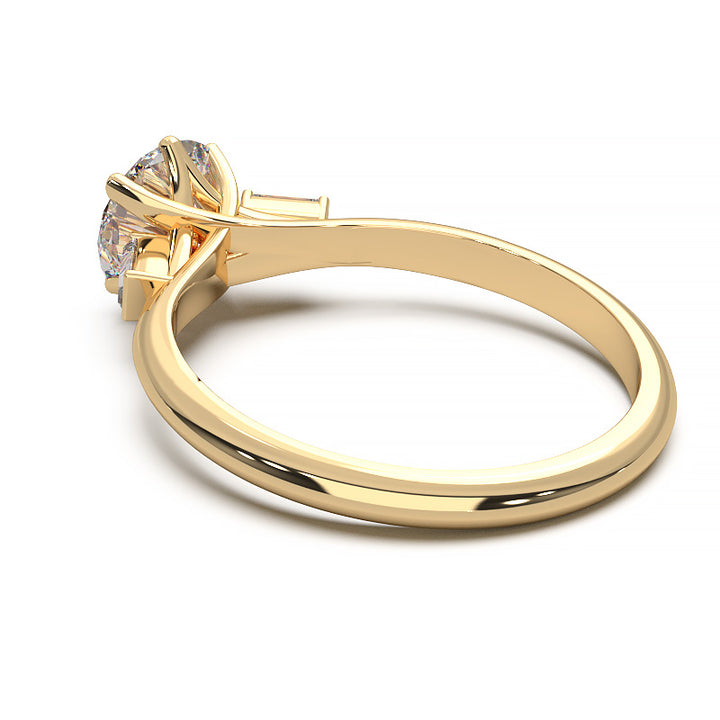 Elegant 1.3 Carat Round Lab Grown Diamond Three Stone Engagement Ring