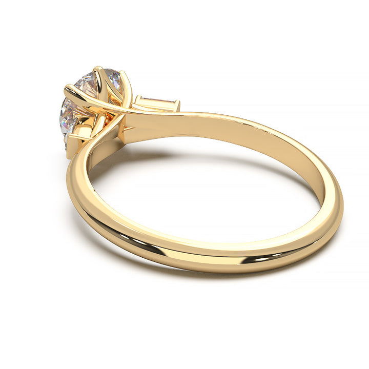 Elegant 1.3 Carat Round Lab Grown Diamond Three Stone Engagement Ring