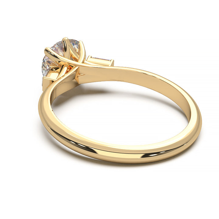 Elegant 1.3 Carat Round Lab Grown Diamond Three Stone Engagement Ring