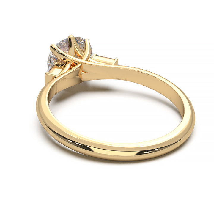 Elegant 1.3 Carat Round Lab Grown Diamond Three Stone Engagement Ring