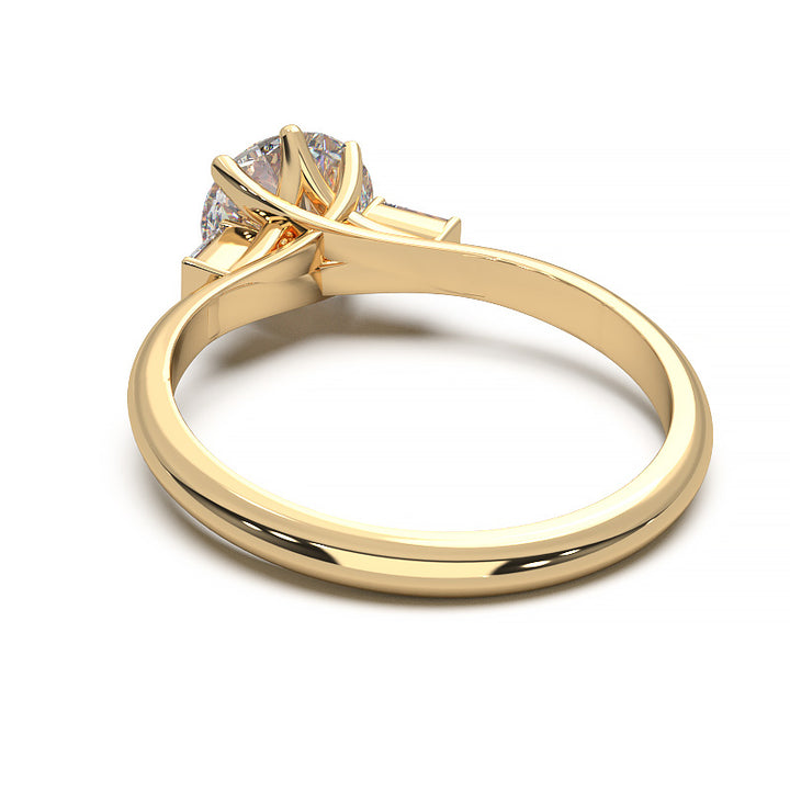 Elegant 1.3 Carat Round Lab Grown Diamond Three Stone Engagement Ring