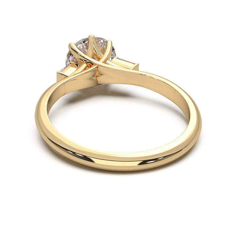 Elegant 1.3 Carat Round Lab Grown Diamond Three Stone Engagement Ring