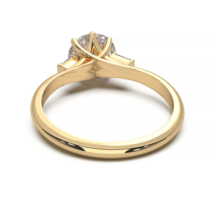 Elegant 1.3 Carat Round Lab Grown Diamond Three Stone Engagement Ring