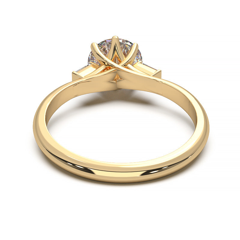 Elegant 1.3 Carat Round Lab Grown Diamond Three Stone Engagement Ring