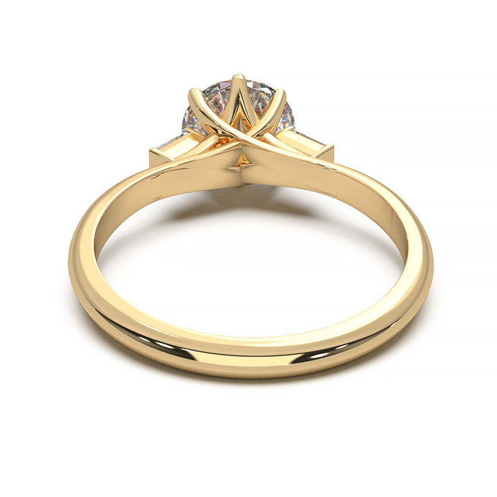 Elegant 1.3 Carat Round Lab Grown Diamond Three Stone Engagement Ring
